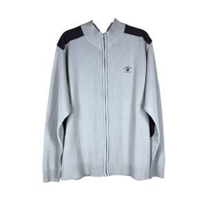 Beverly Hills Polo Club Jacket Men’s XXL Beige Zip Up Preppy Acrylic